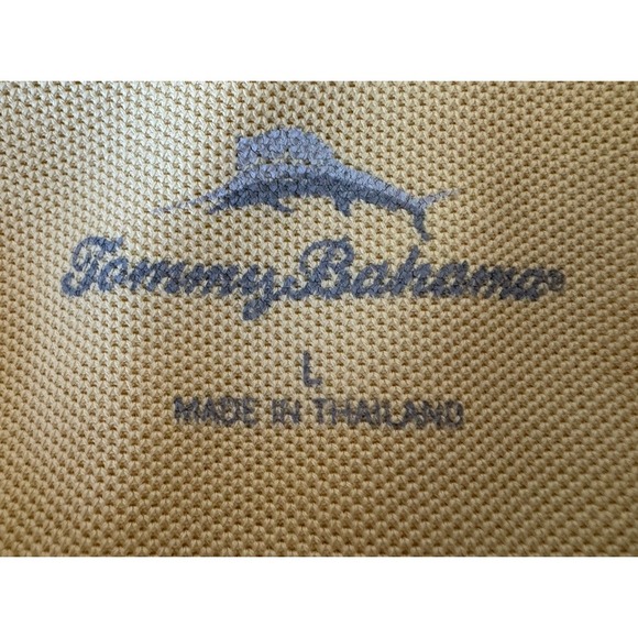 Tommy Bahama Mens Short Sleeve Polo Shirt Yellow Golf Island Vacation Large - Picture 3 of 6